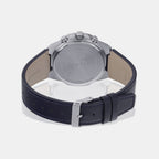 Edifice Men Quartz Blue Dial Chronograph Leather Watch ED587