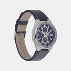 Edifice Men Quartz Blue Dial Chronograph Leather Watch ED587