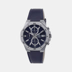 Edifice Men Quartz Blue Dial Chronograph Leather Watch ED587
