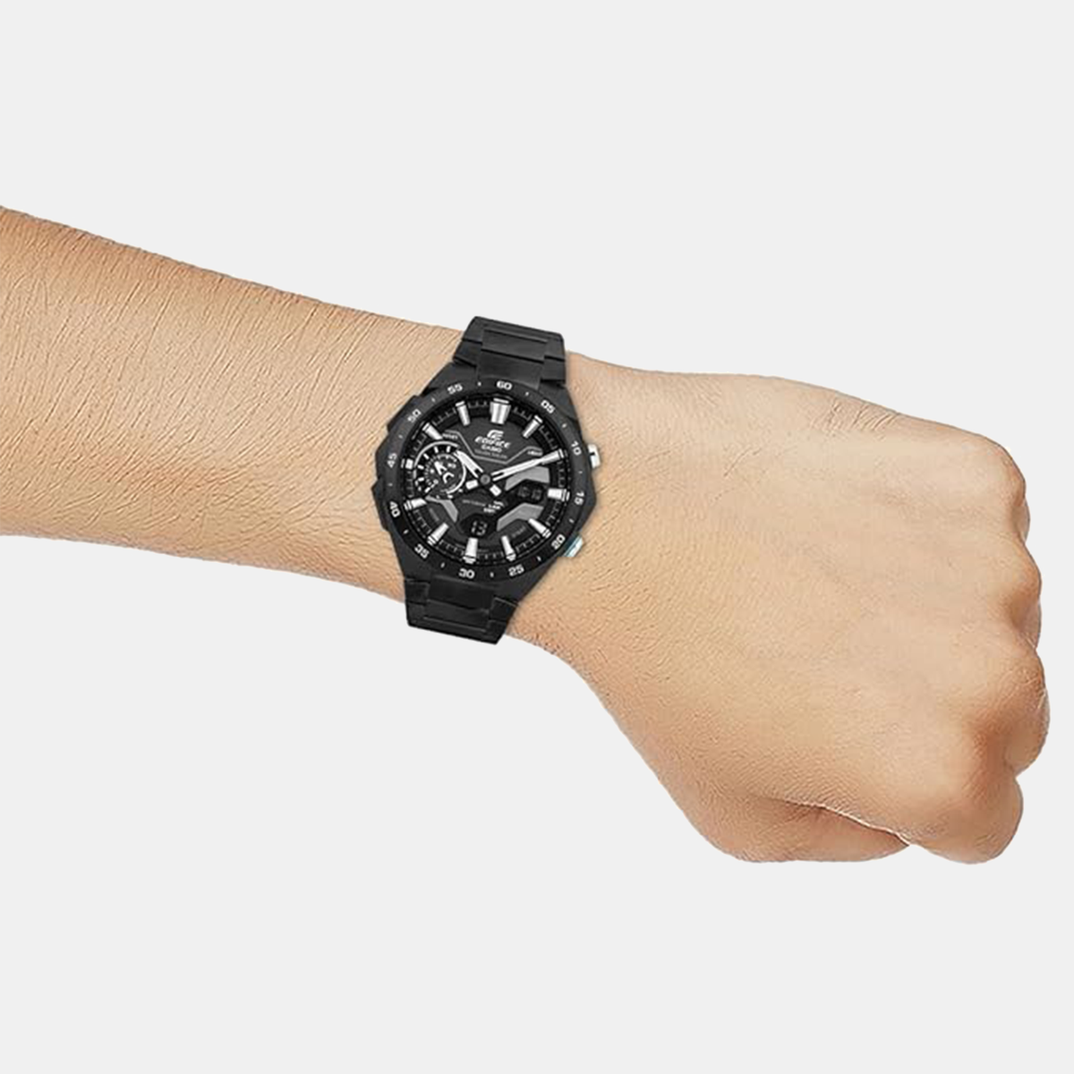 Edifice Men Quartz Black Dial Analog-Digital Stainless Steel Watch ED589