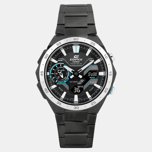 Edifice Men Quartz Black Dial Analog-Digital Stainless Steel Watch ED590