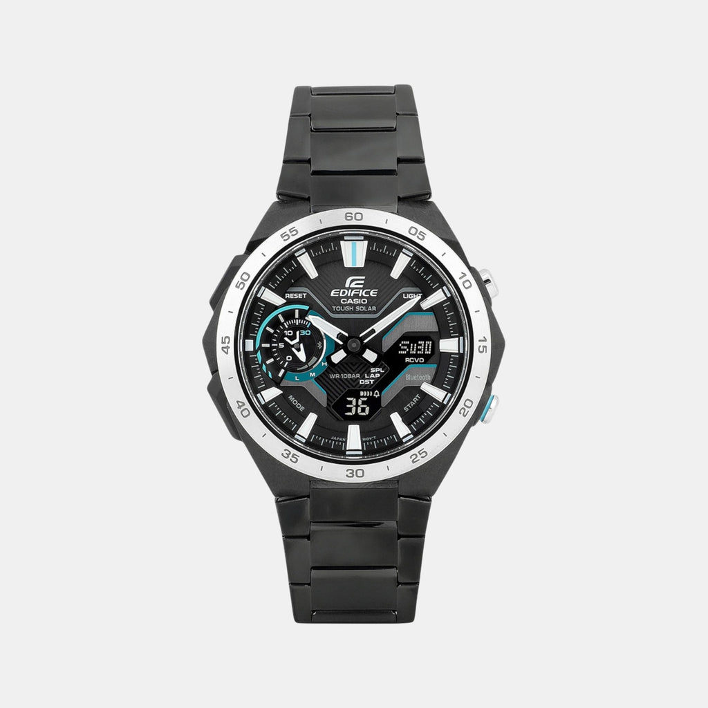 Edifice Men Quartz Black Dial Analog-Digital Stainless Steel Watch ED590