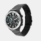 Edifice Men Quartz Black Dial Analog-Digital Stainless Steel Watch ED590