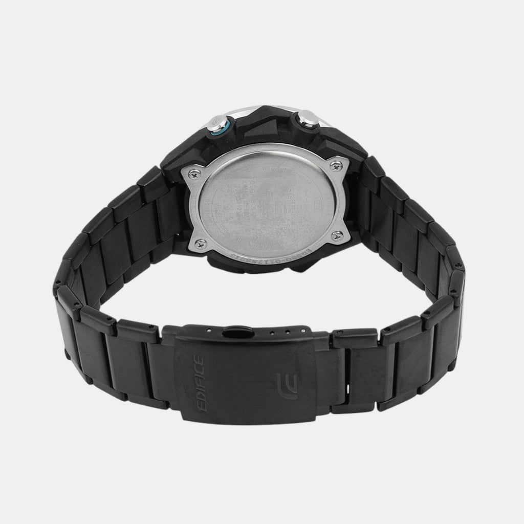 Edifice Men Quartz Black Dial Analog-Digital Stainless Steel Watch ED590