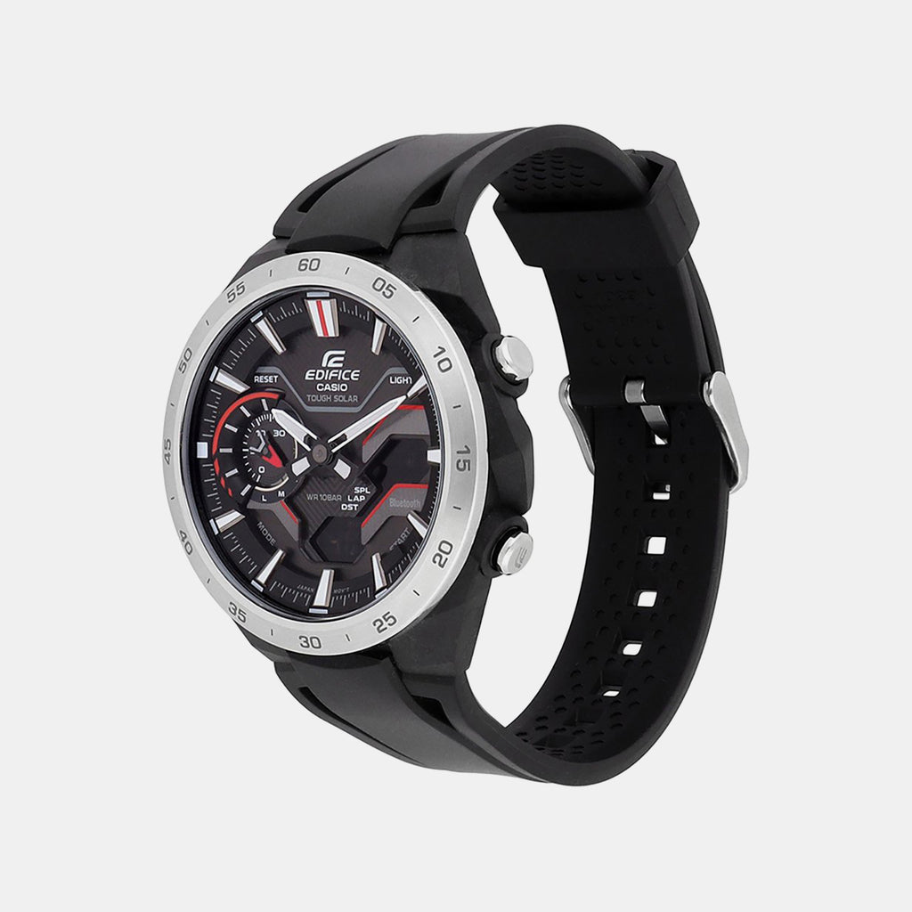 Edifice Men Quartz Black Dial Analog-Digital Resin Watch ED591