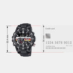 Edifice Men Quartz Black Dial Analog-Digital Leather Watch ED592