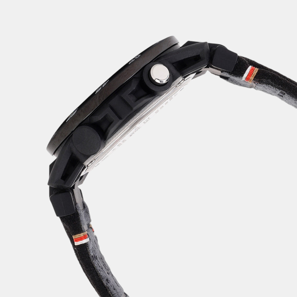 Edifice Men Quartz Black Dial Analog-Digital Leather Watch ED592