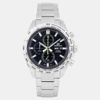 Edifice Men Quartz Black Dial Chronograph Stainless Steel Watch ED593