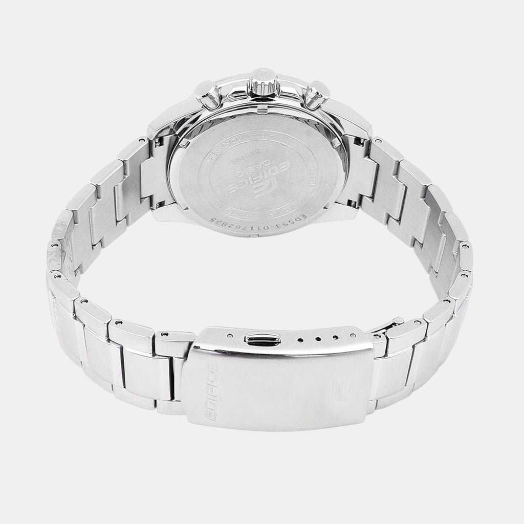 Edifice Men Quartz Black Dial Chronograph Stainless Steel Watch ED593