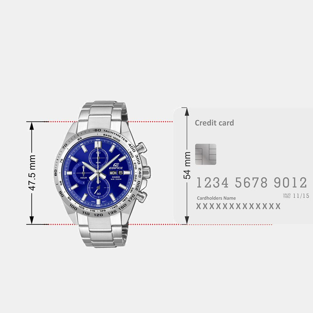 Edifice Men Quartz Blue Dial Chronograph Stainless Steel Watch ED594