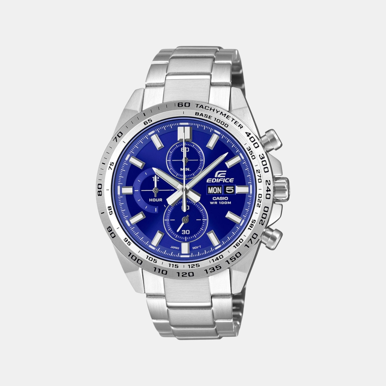 Edifice Men Quartz Blue Dial Chronograph Stainless Steel Watch ED594