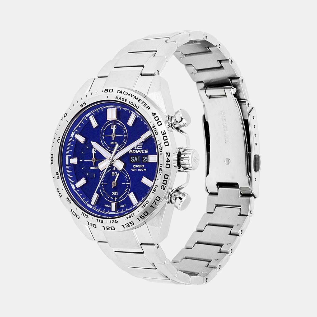 Edifice Men Quartz Blue Dial Chronograph Stainless Steel Watch ED594