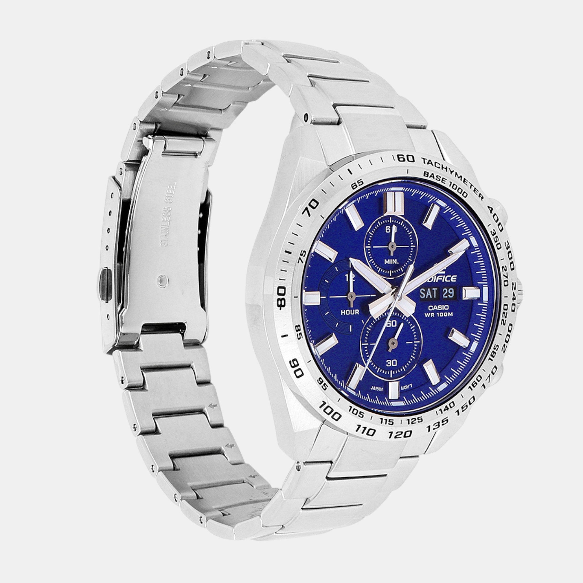 Edifice Men Quartz Blue Dial Chronograph Stainless Steel Watch ED594