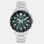 Edifice Men Quartz Green Dial Chronograph Stainless Steel Watch ED595