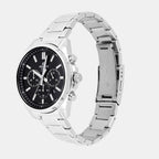 Edifice Men Quartz Black Dial Analog Stainless Steel Watch ED596