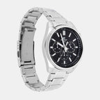 Edifice Men Quartz Black Dial Analog Stainless Steel Watch ED596