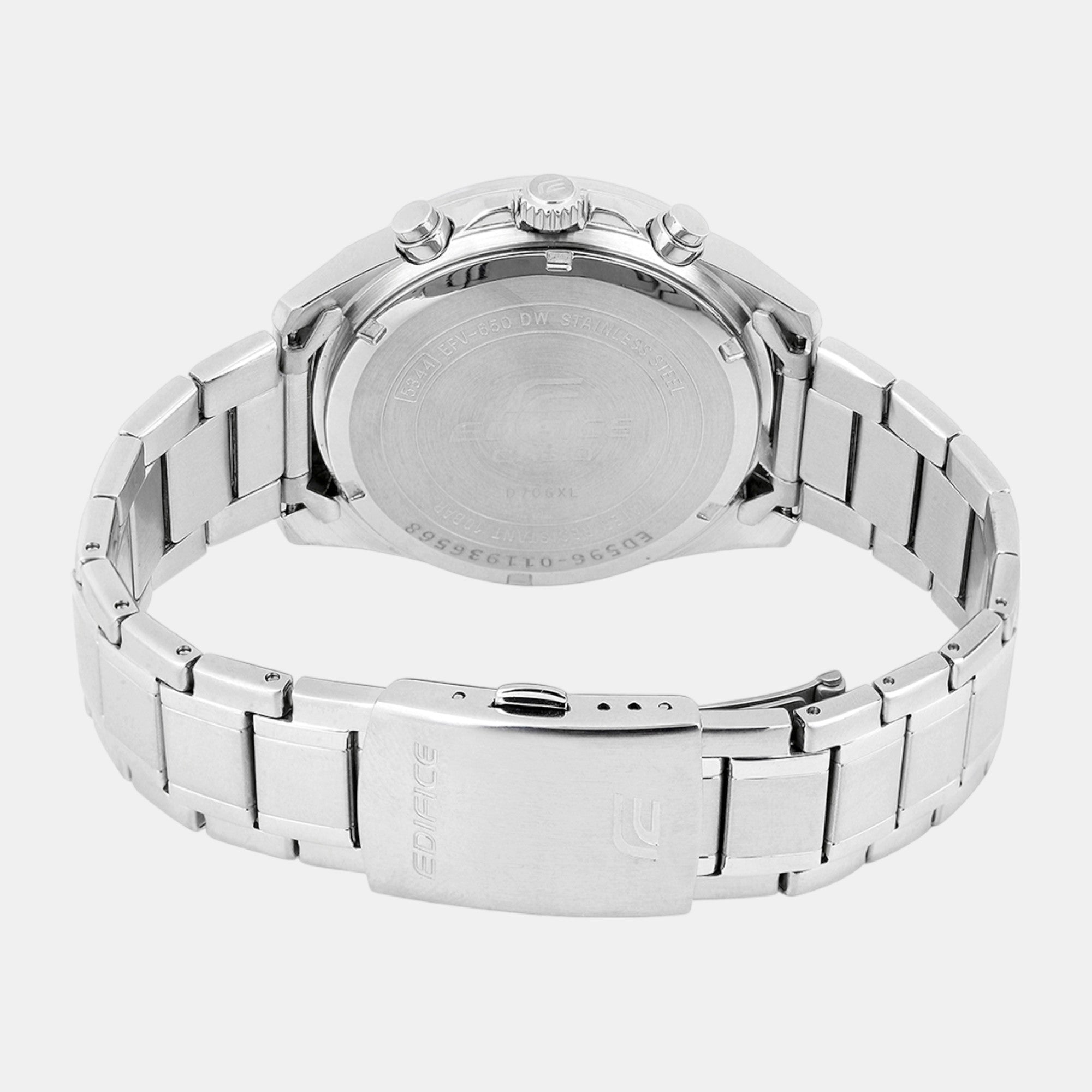 Edifice Men Quartz Black Dial Analog Stainless Steel Watch ED596