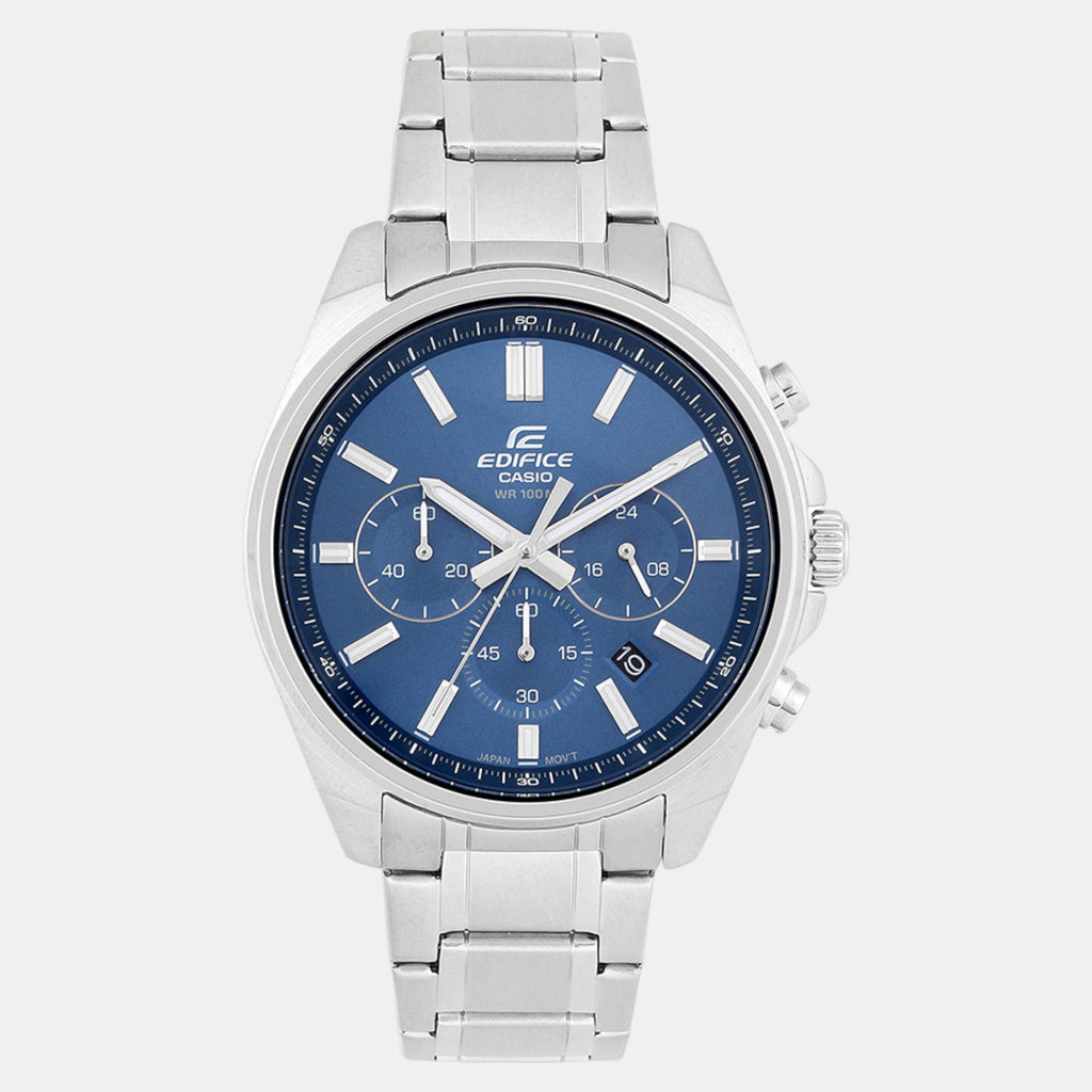 Edifice Men Quartz Blue Dial Chronograph Stainless Steel Watch ED597