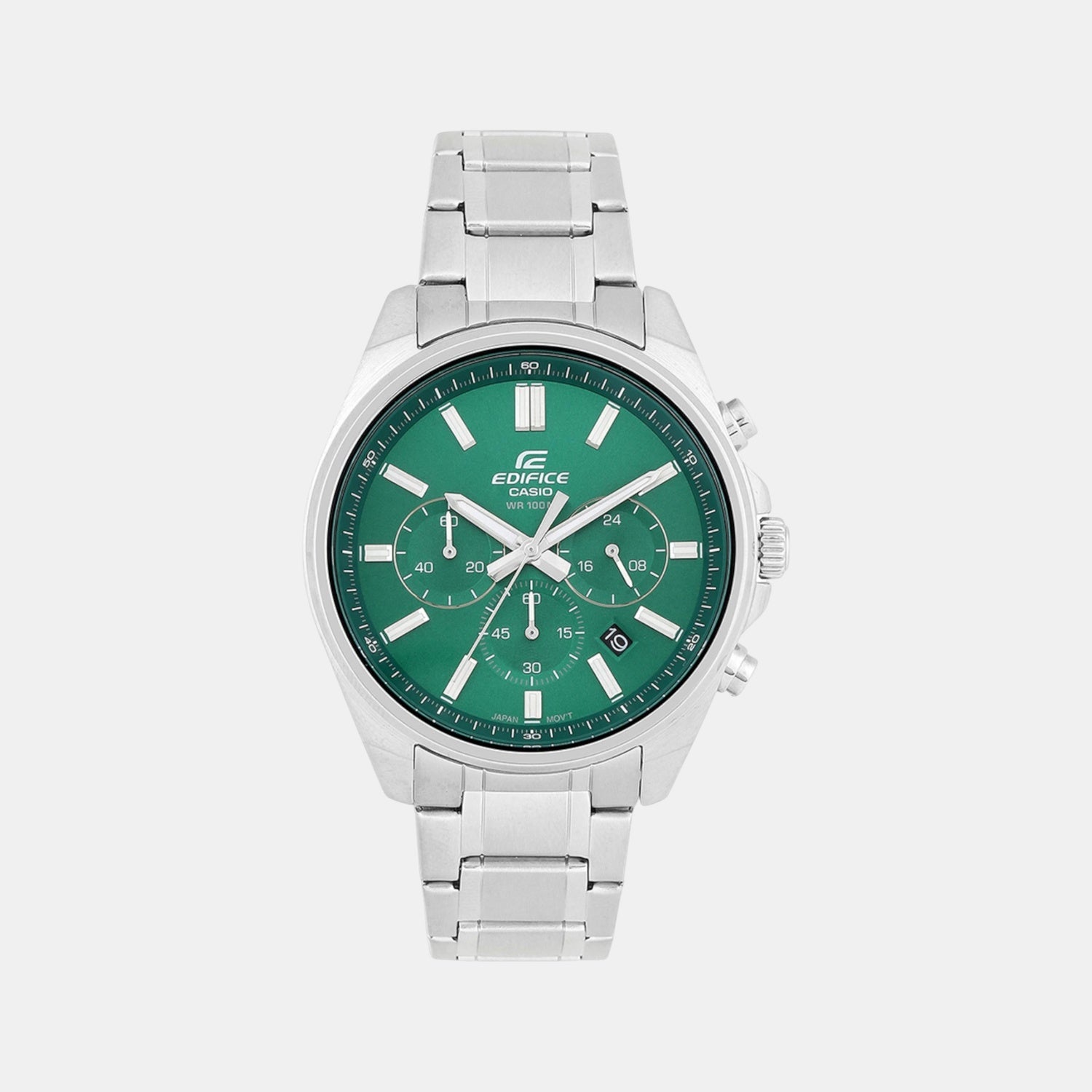 Edifice Men Quartz Green Dial Chronograph Stainless Steel Watch ED598