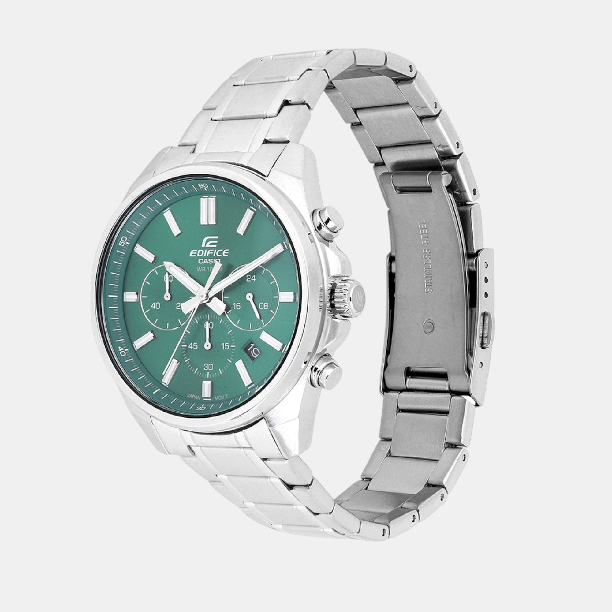 Edifice Men Quartz Green Dial Chronograph Stainless Steel Watch ED598