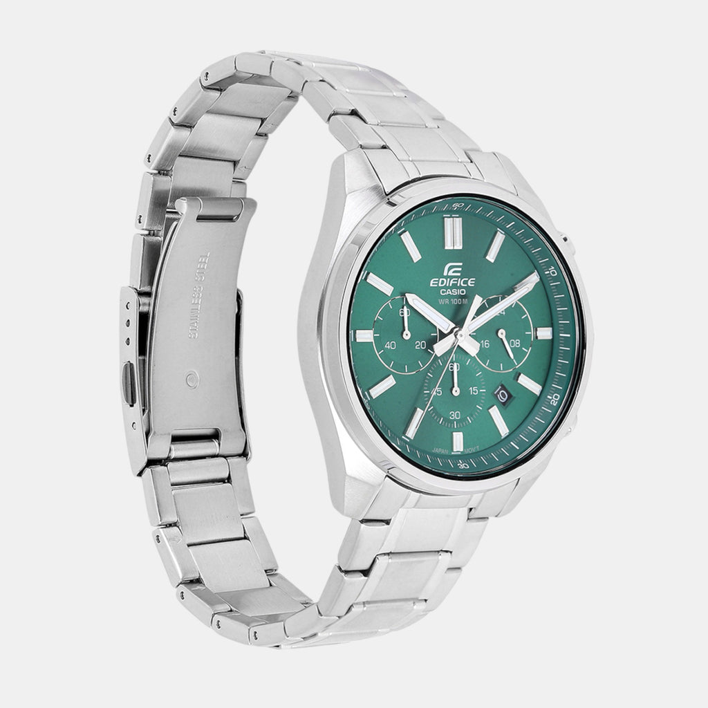 Edifice Men Quartz Green Dial Chronograph Stainless Steel Watch ED598