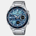Edifice Men Quartz Blue Dial Analog-Digital Stainless Steel Watch ED599