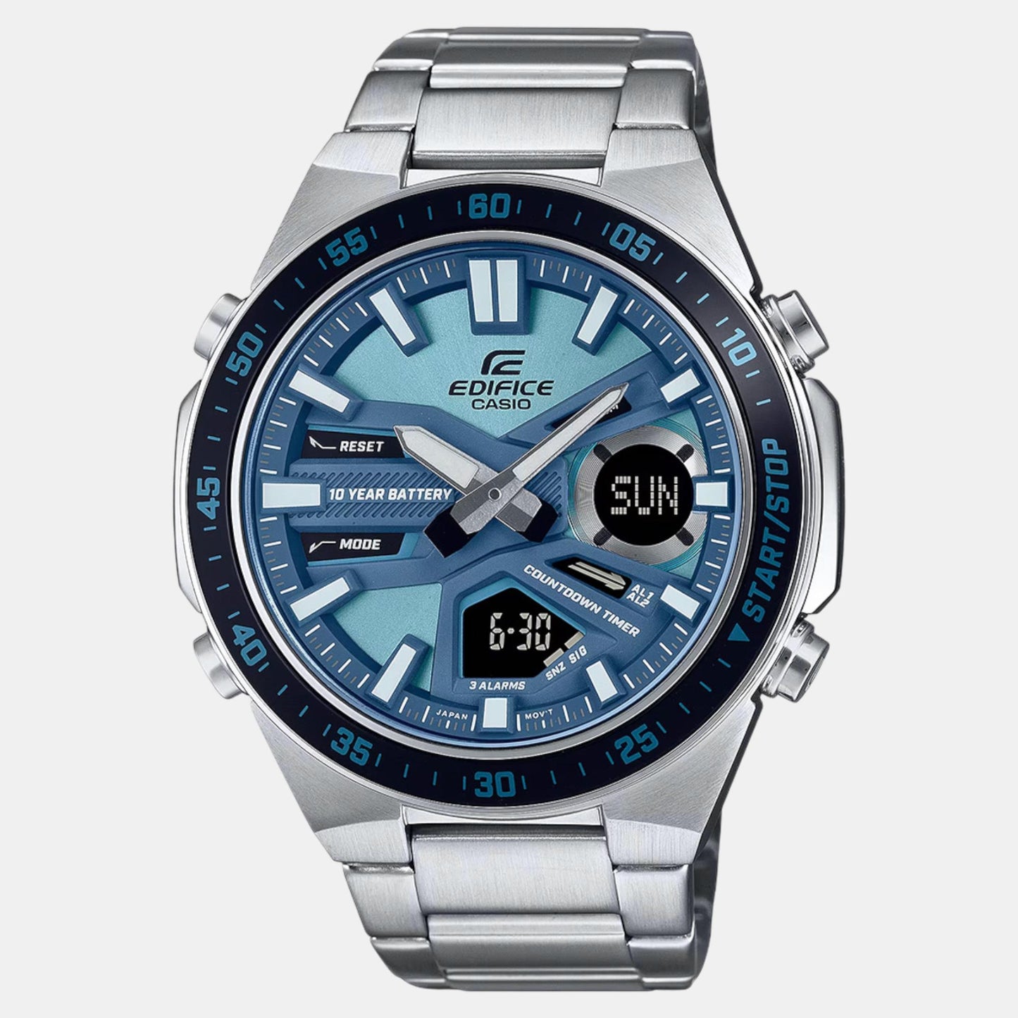 Edifice Men Quartz Blue Dial Analog-Digital Stainless Steel Watch ED599