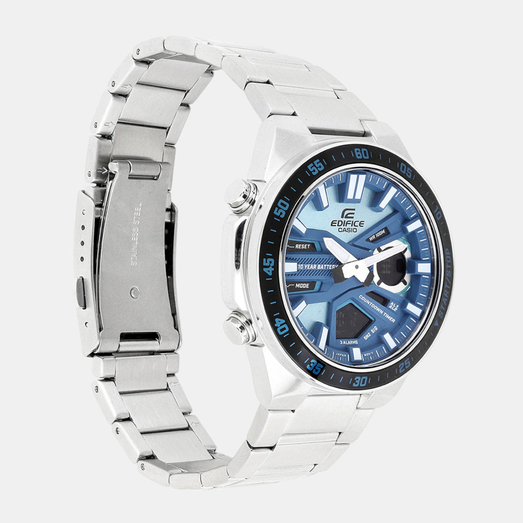 Edifice Men Quartz Blue Dial Analog-Digital Stainless Steel Watch ED599