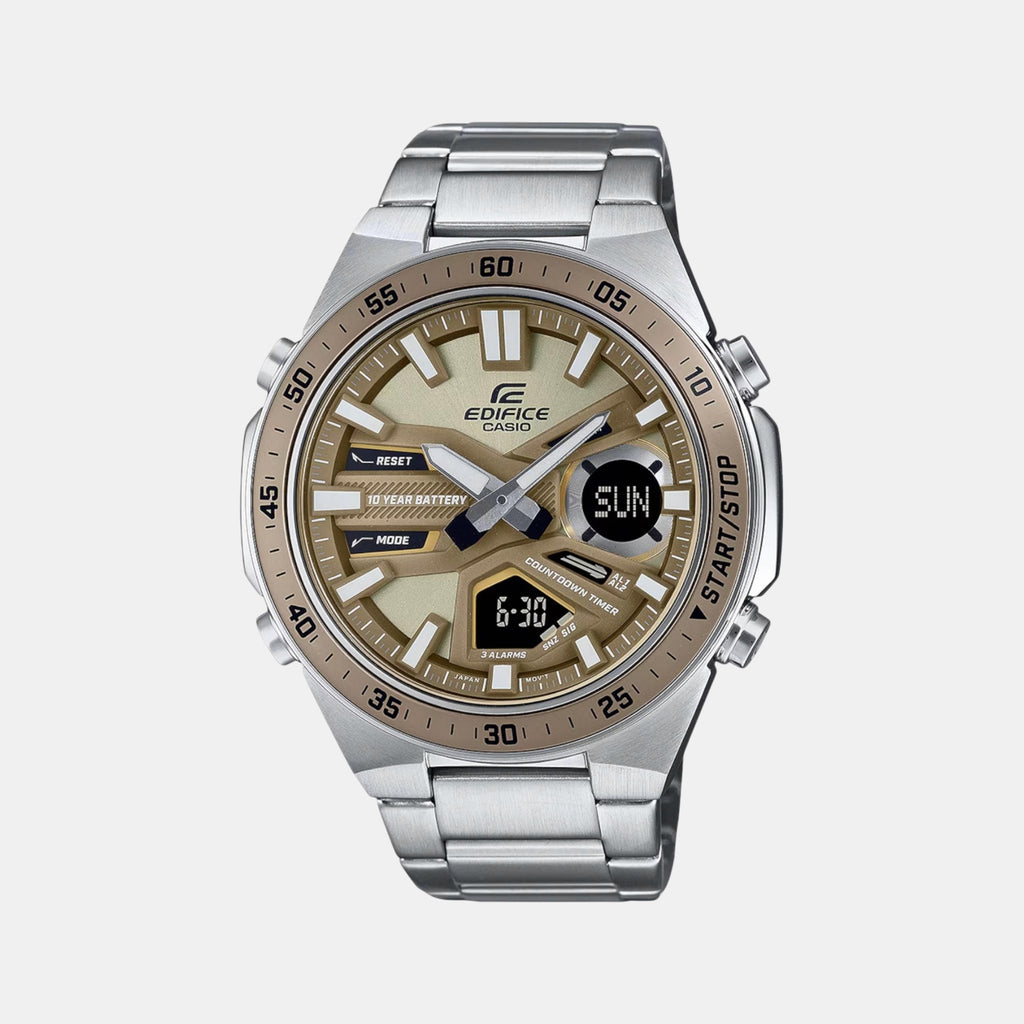 Edifice Men Quartz Brown Dial Analog-Digital Stainless Steel Watch ED600