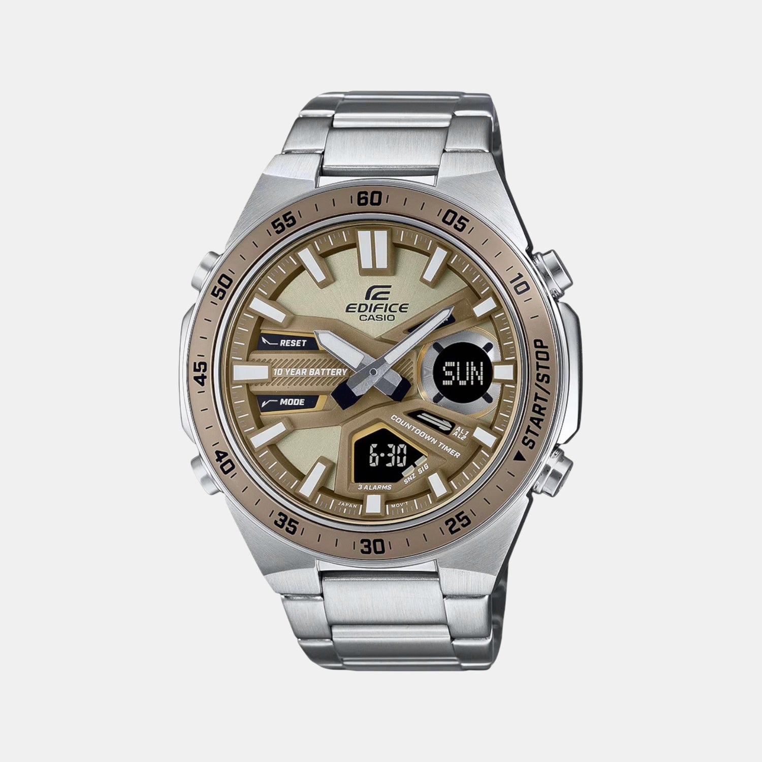 Edifice Men Quartz Brown Dial Analog-Digital Stainless Steel Watch ED600