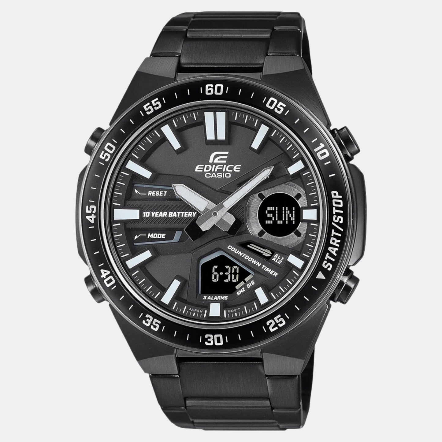 Edifice Men Quartz Black Dial Analog-Digital Stainless Steel Watch ED601