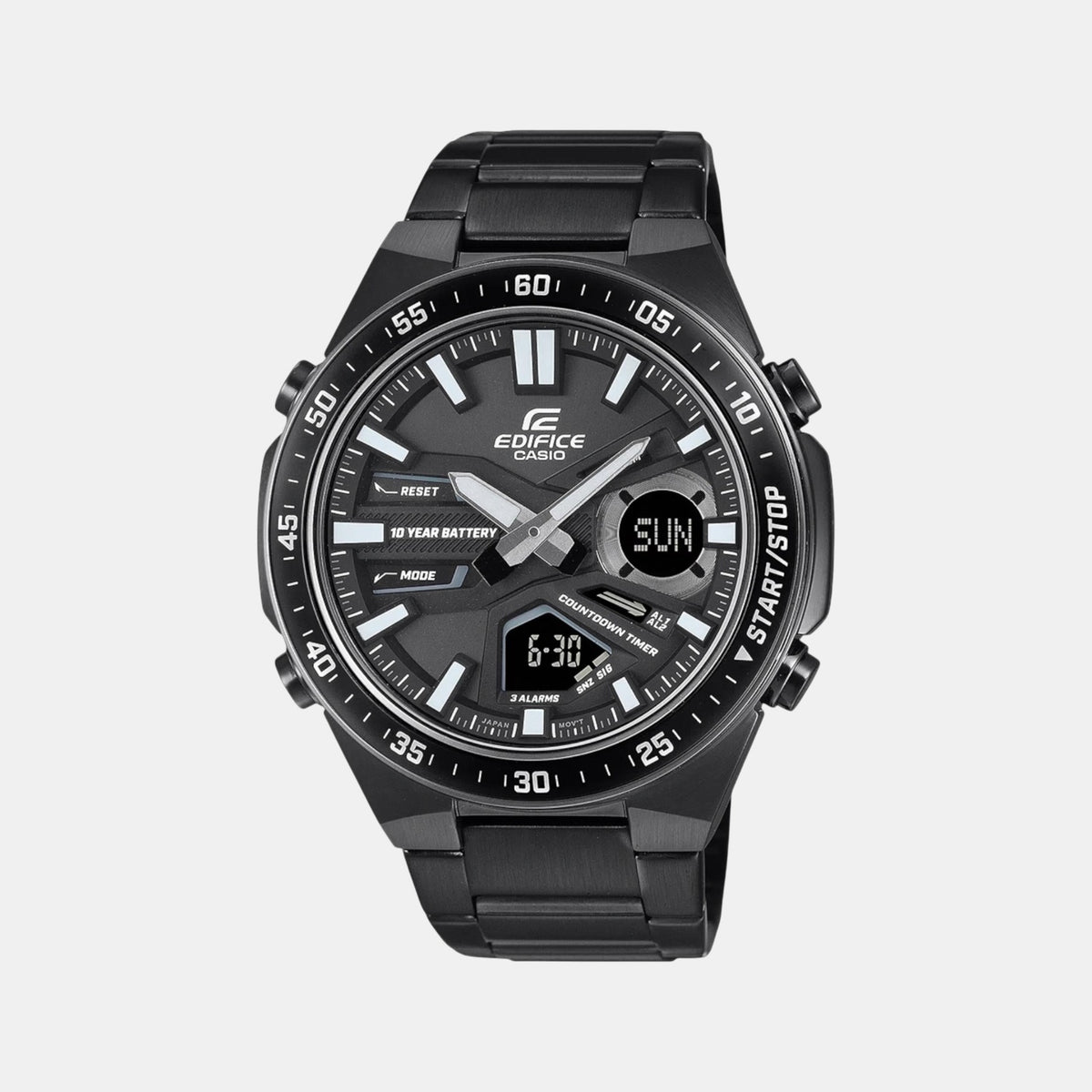 Edifice Men Quartz Black Dial Analog-Digital Stainless Steel Watch ED601