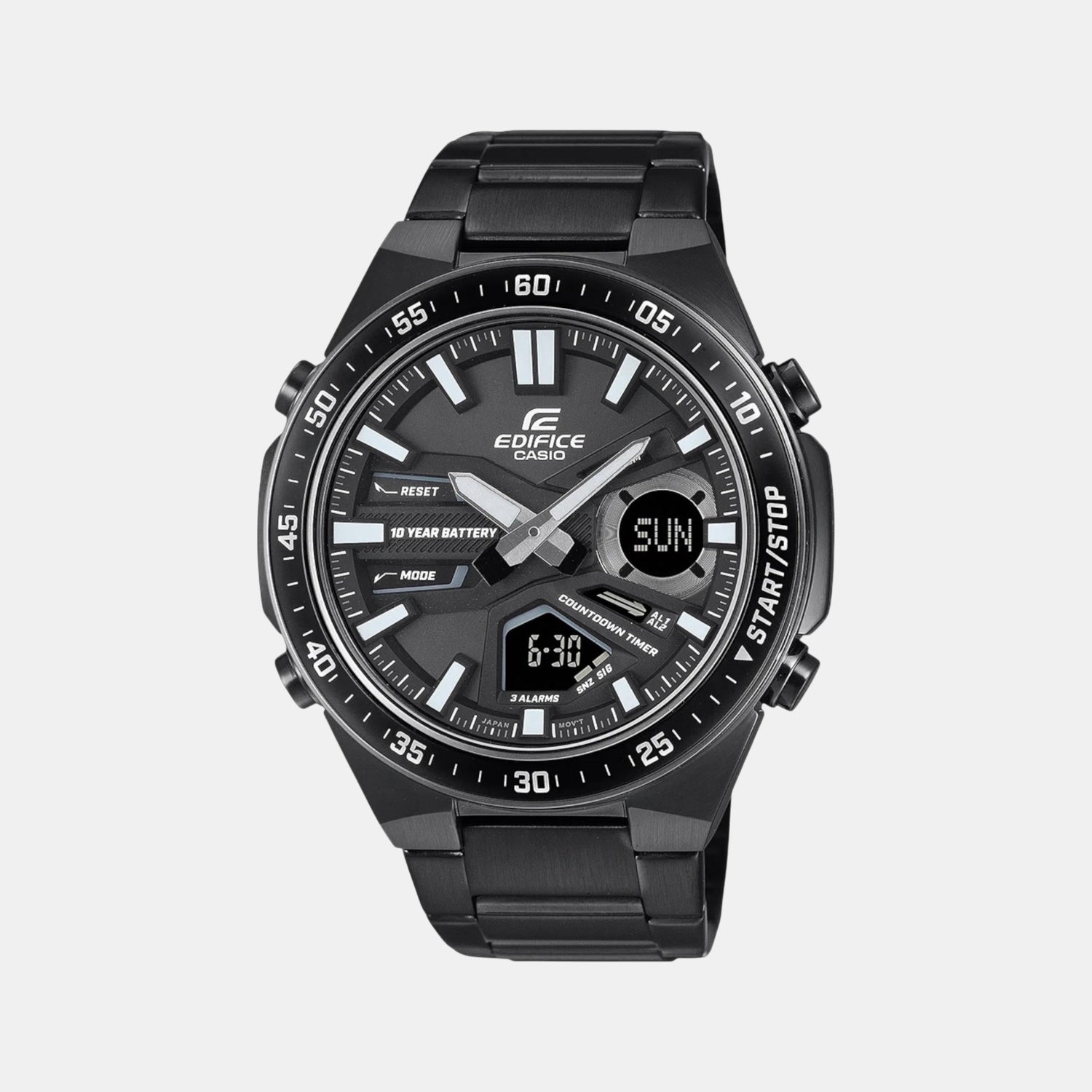 Edifice Men Quartz Black Dial Analog-Digital Stainless Steel Watch ED601