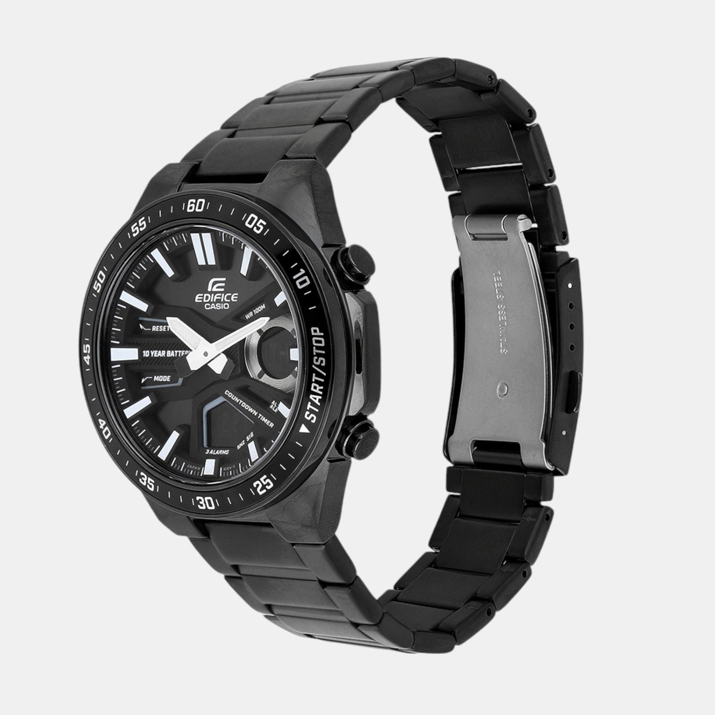 Edifice Men Quartz Black Dial Analog-Digital Stainless Steel Watch ED601