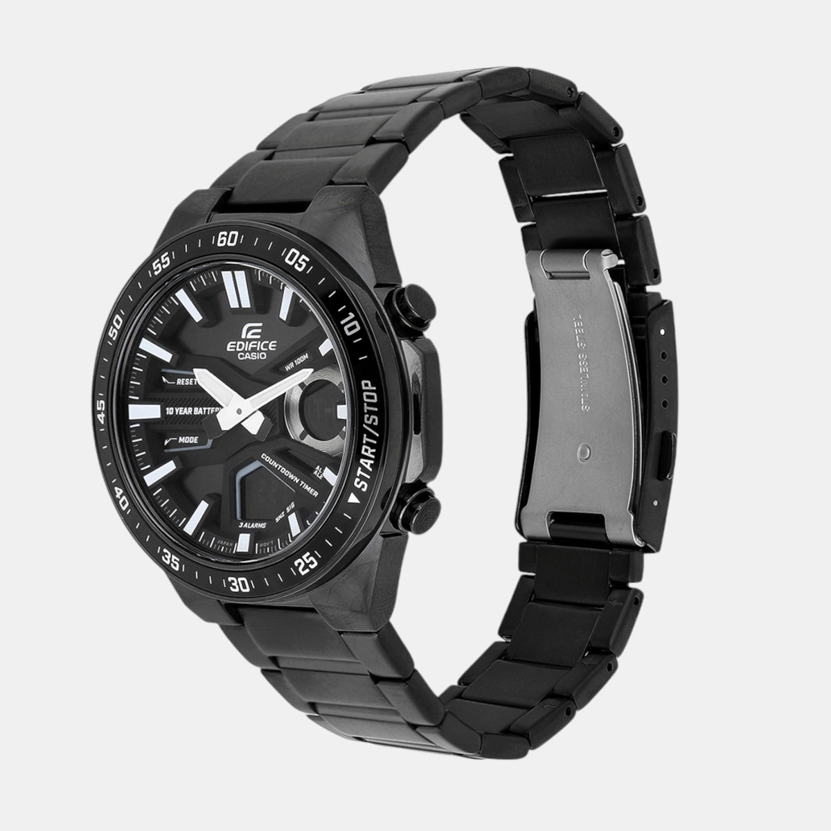 Edifice Men Quartz Black Dial Analog-Digital Stainless Steel Watch ED601