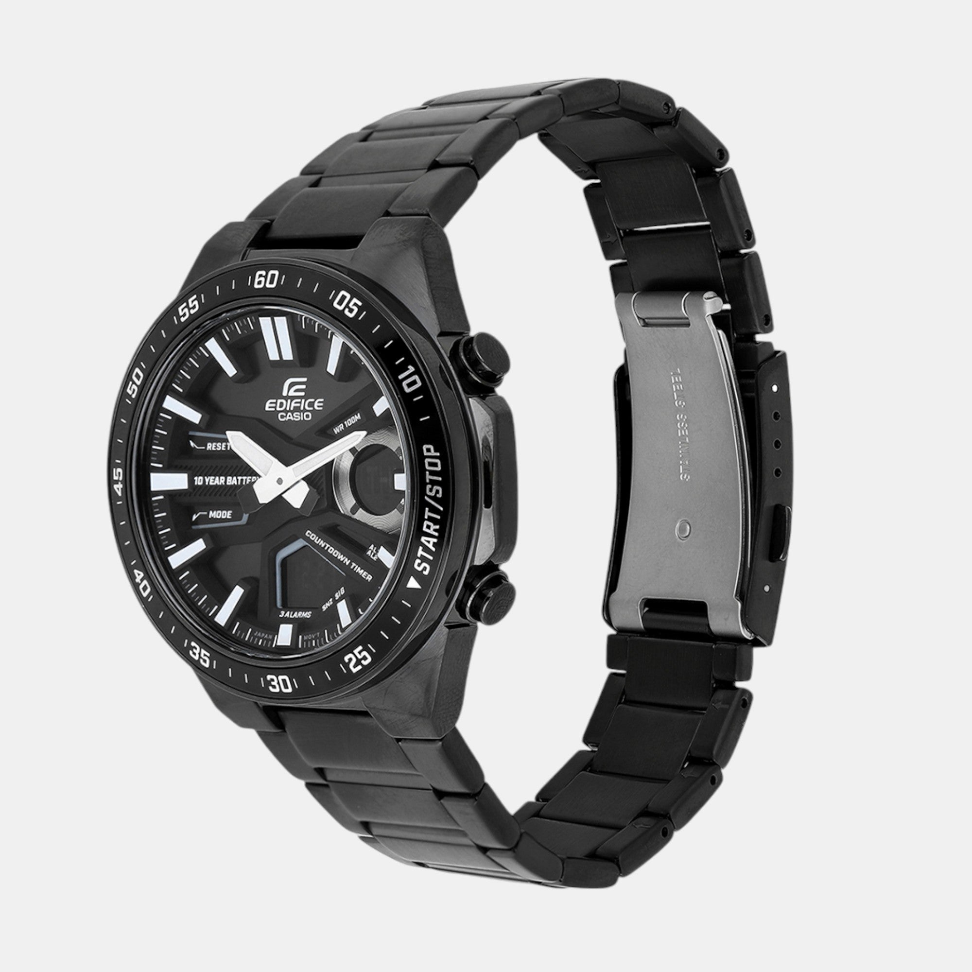 Edifice Men Quartz Black Dial Analog-Digital Stainless Steel Watch ED601