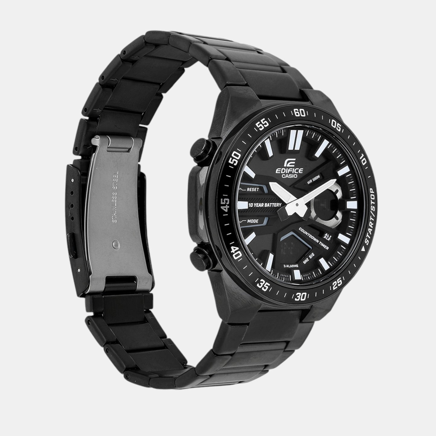 Edifice Men Quartz Black Dial Analog-Digital Stainless Steel Watch ED601