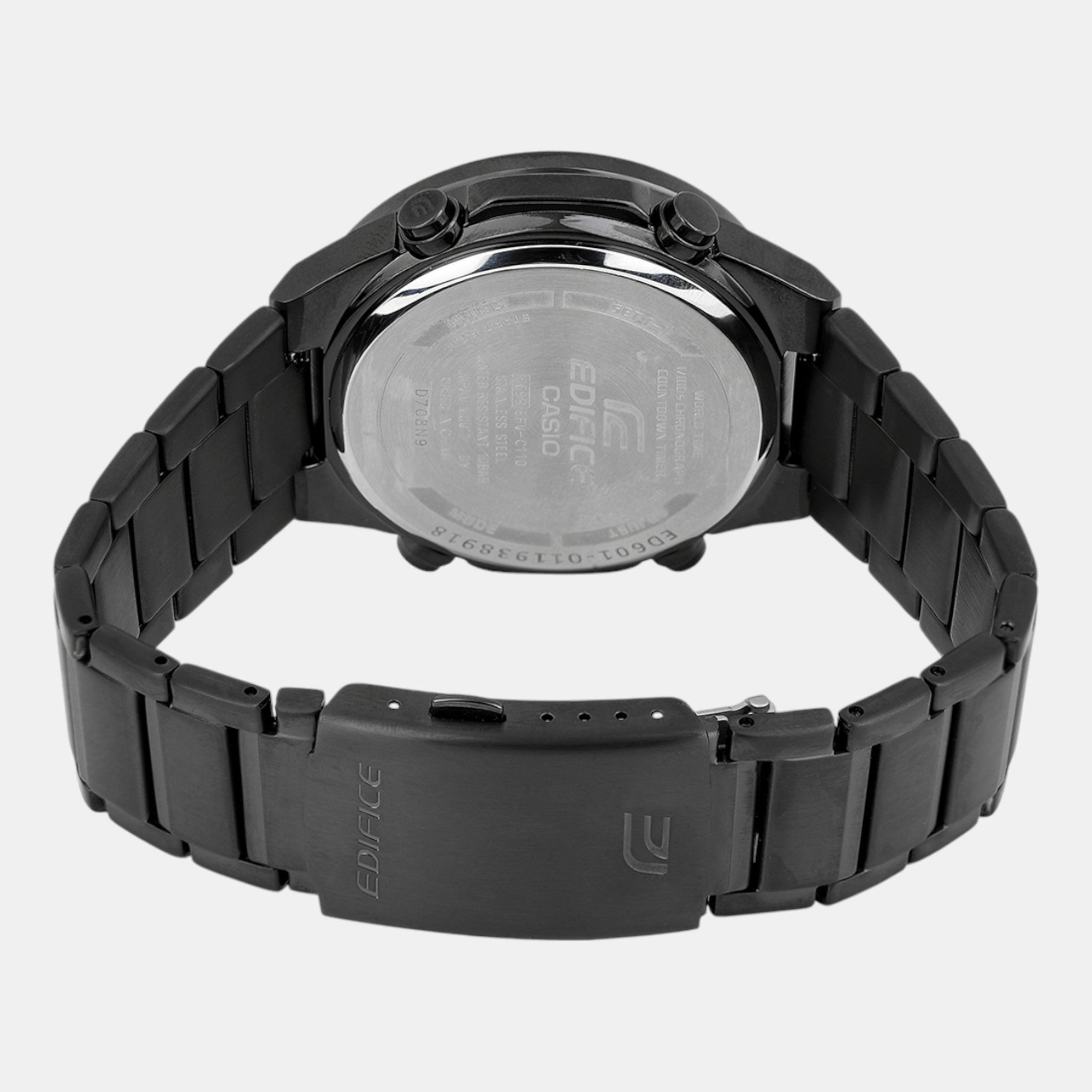 Edifice Men Quartz Black Dial Analog-Digital Stainless Steel Watch ED601