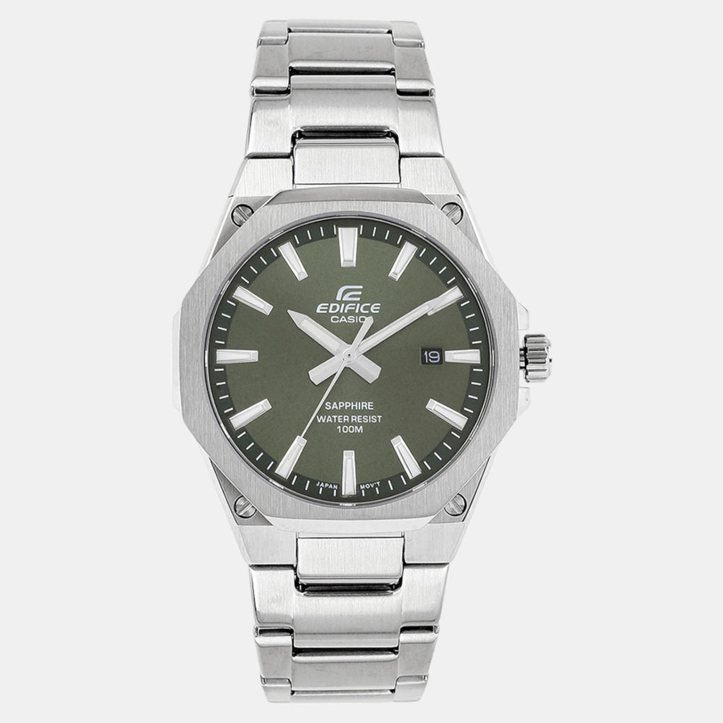 Edifice Men Quartz Green Dial Analog Stainless Steel Watch ED603