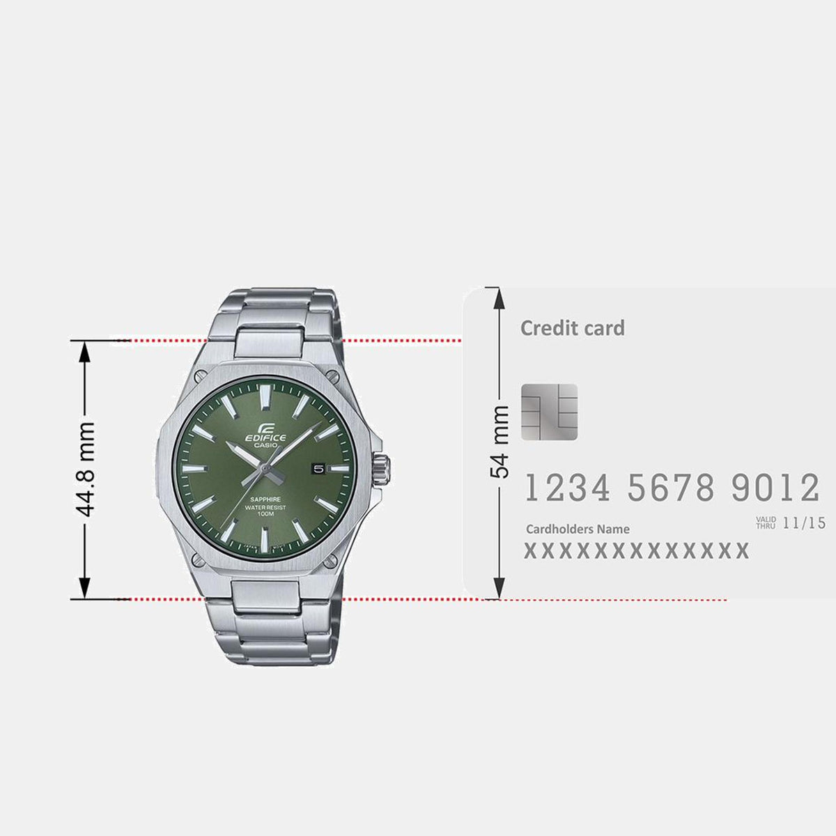 Edifice Men Quartz Green Dial Analog Stainless Steel Watch ED603