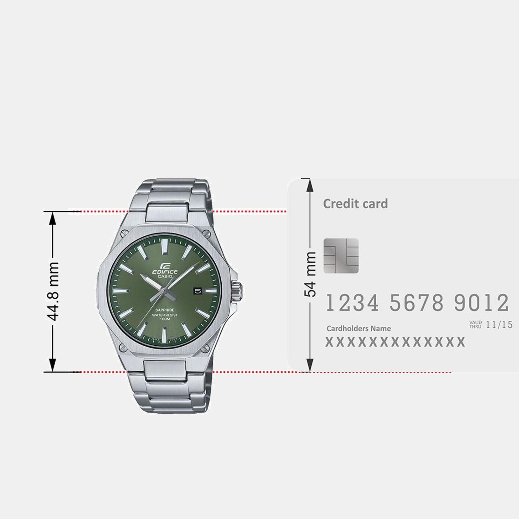 Edifice Men Quartz Green Dial Analog Stainless Steel Watch ED603