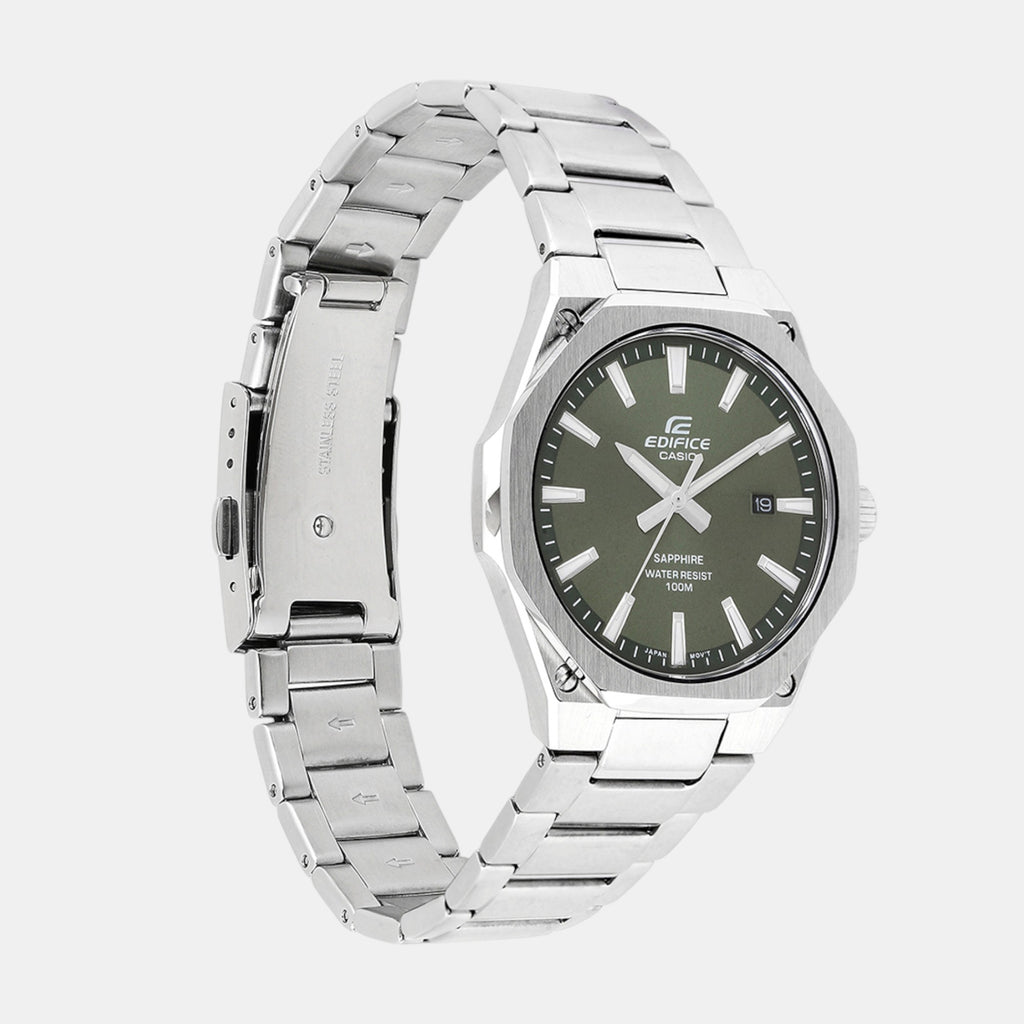 Edifice Men Quartz Green Dial Analog Stainless Steel Watch ED603