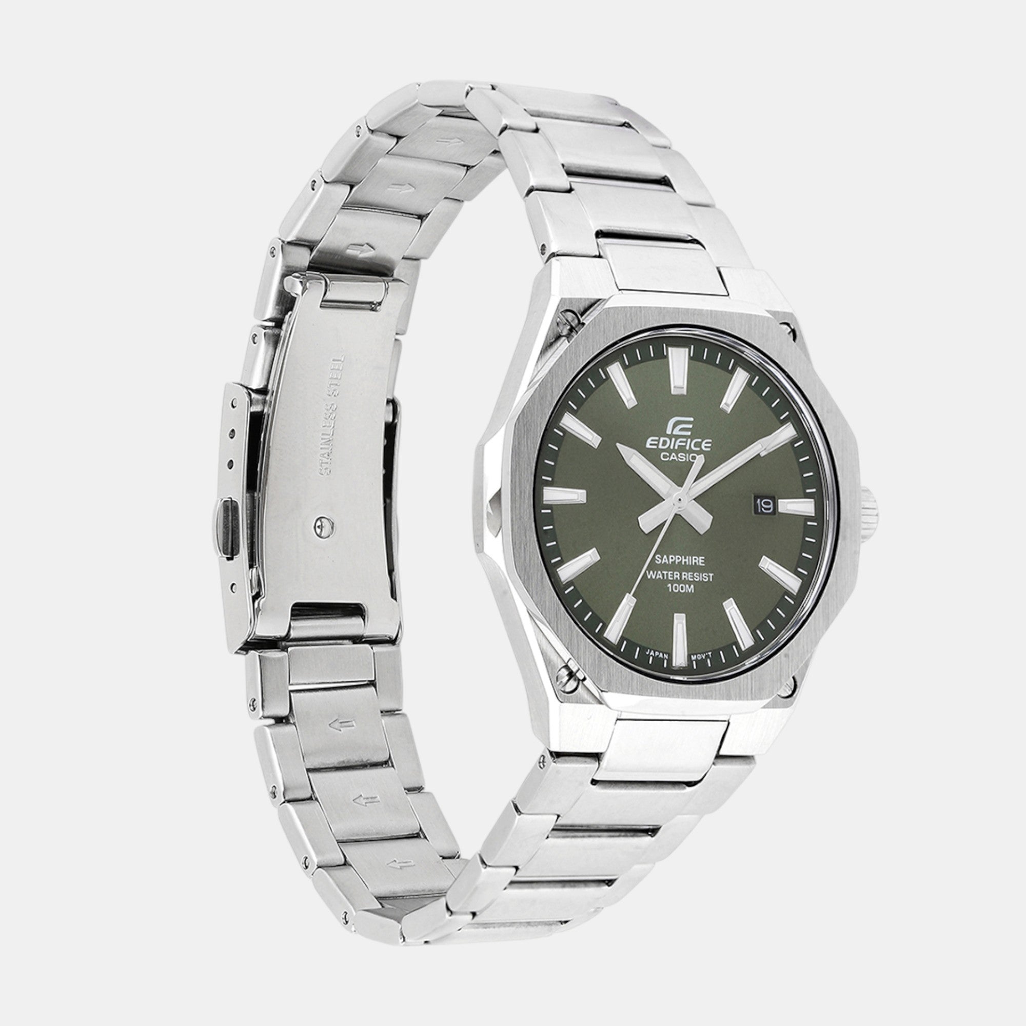 Edifice Men Quartz Green Dial Analog Stainless Steel Watch ED603