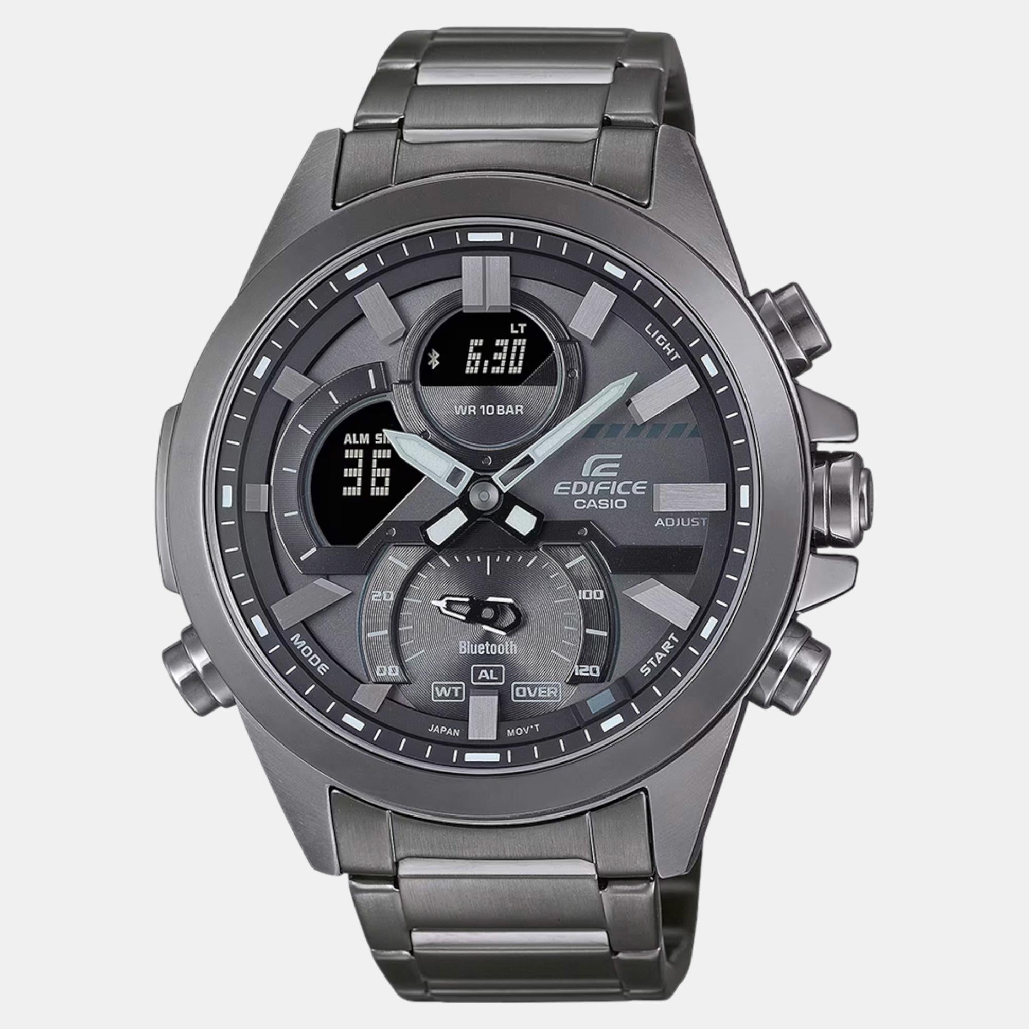 Edifice Men Quartz Grey Dial Analog-Digital Resin Watch ED605