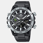 Edifice Men Quartz Black Dial Analog-Digital Stainless Steel Watch ED609