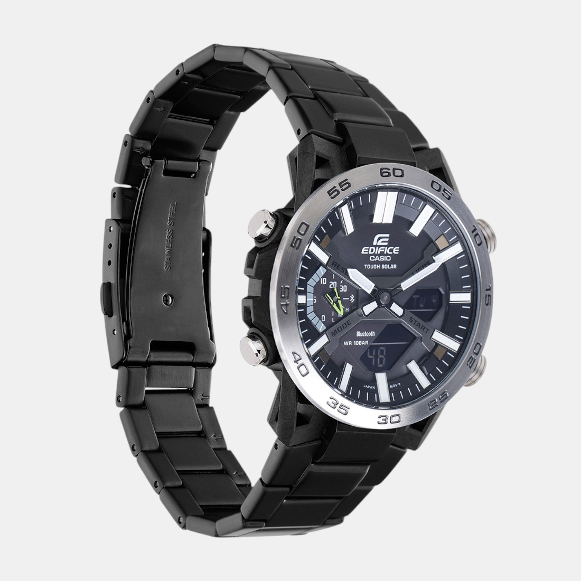 Edifice Men Quartz Black Dial Analog-Digital Stainless Steel Watch ED609