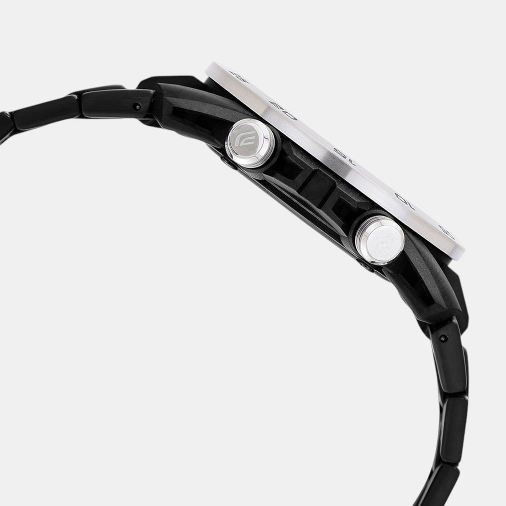 Edifice Men Quartz Black Dial Analog-Digital Stainless Steel Watch ED609