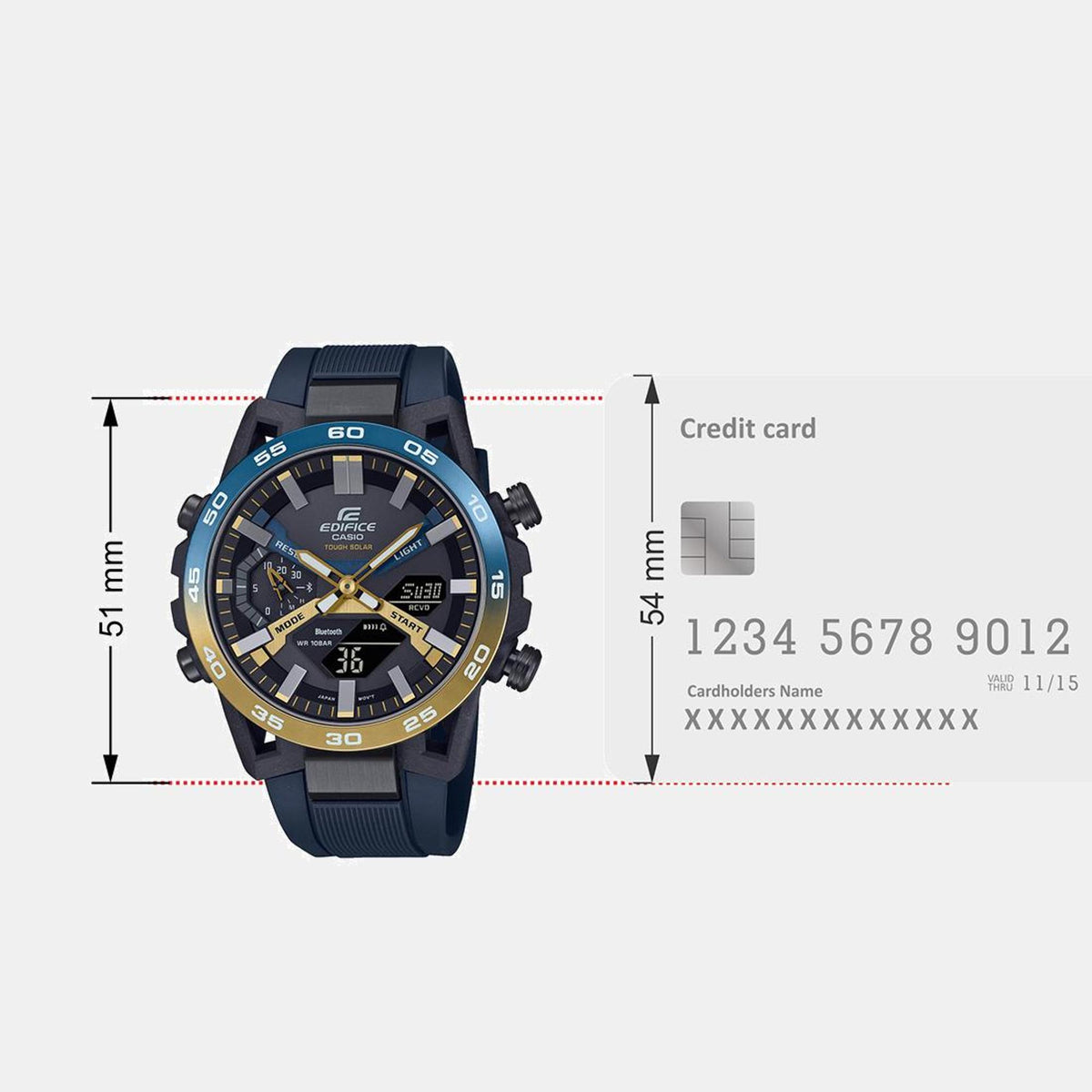 Edifice Men Solar Black Dial Analog-Digital Resin Watch ED610