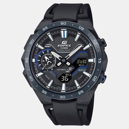 Edifice Men Solar Black Dial Analog-Digital Resin Watch ED611