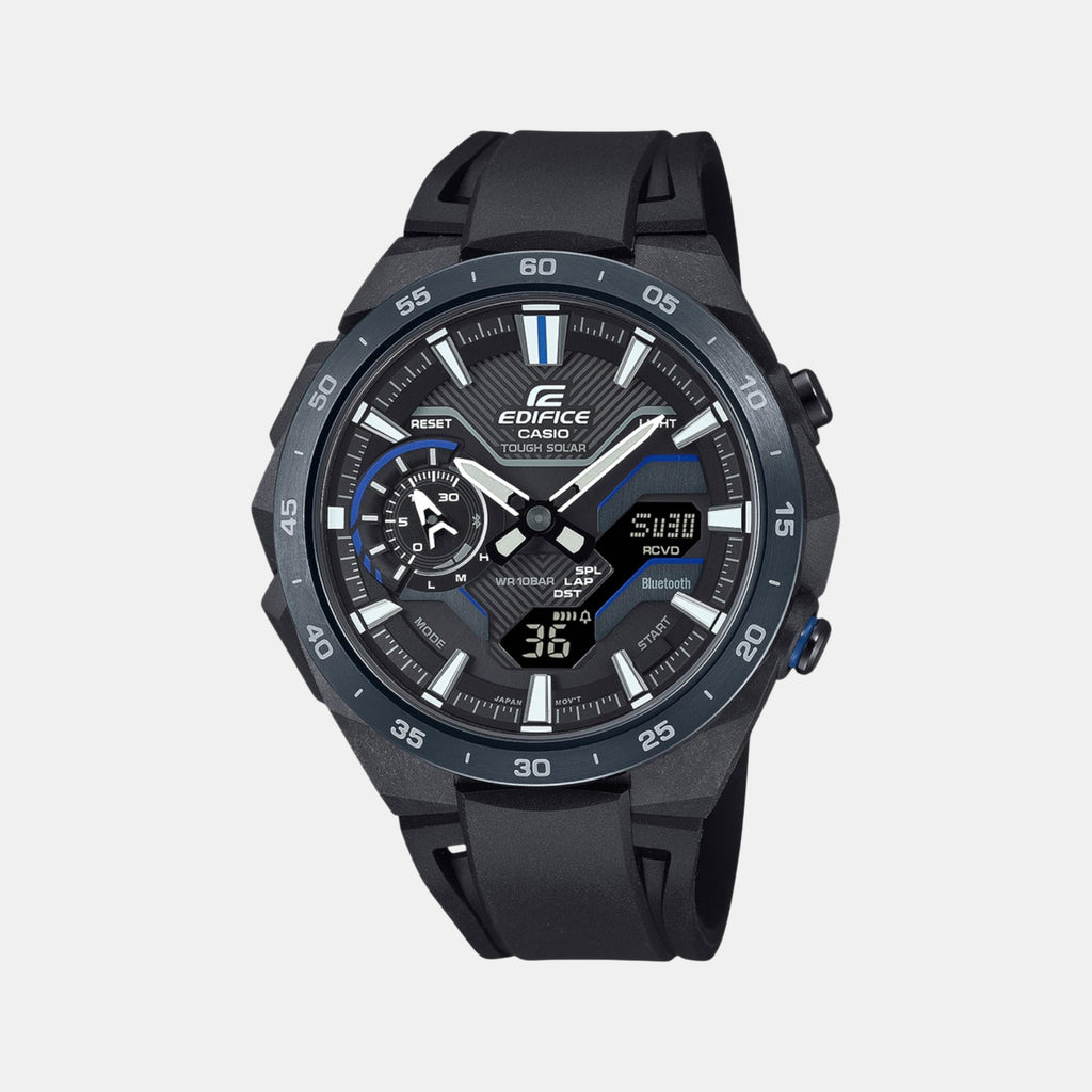Edifice Men Solar Black Dial Analog-Digital Resin Watch ED611